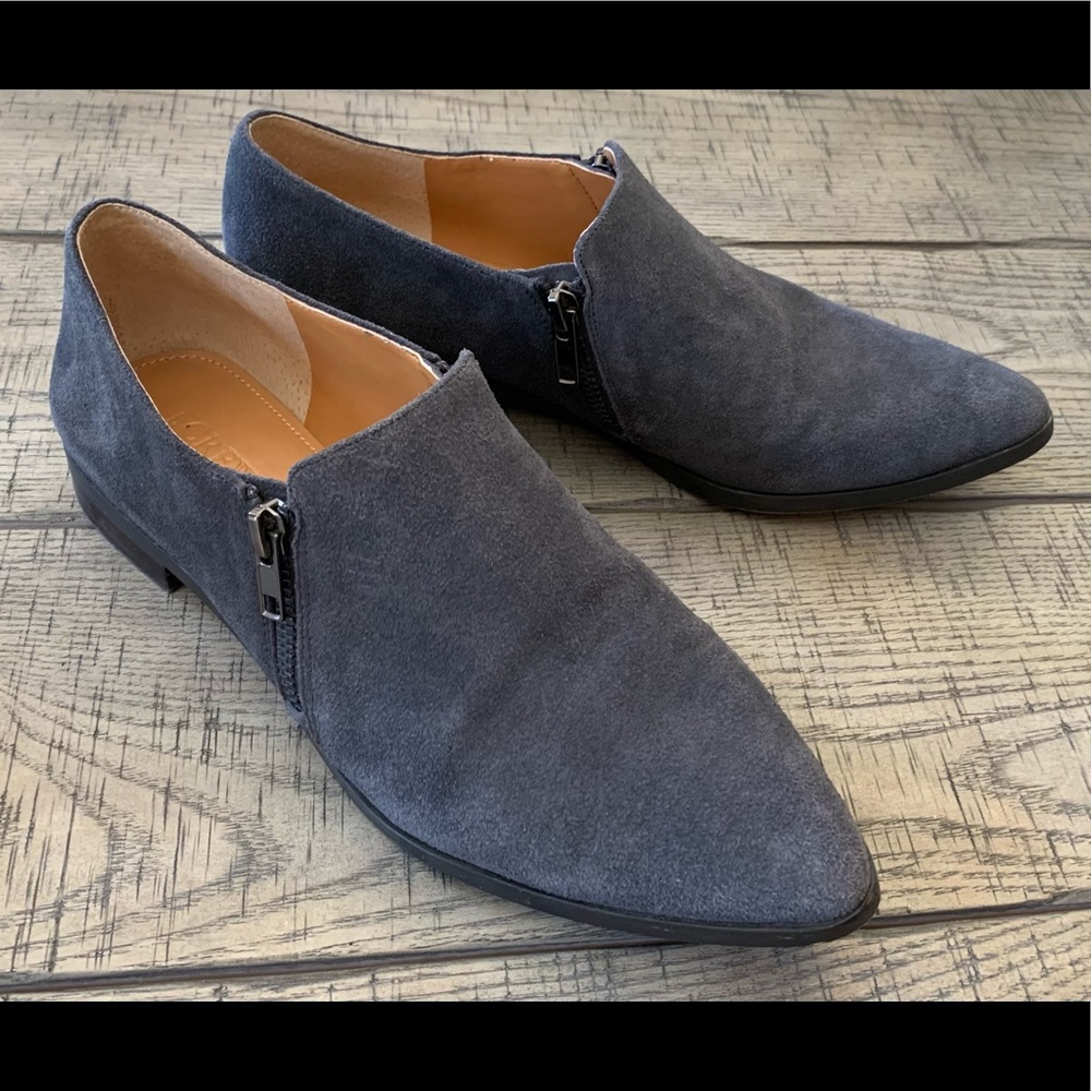 J Crew Womens Ankle Booties Blue Suede Size 9